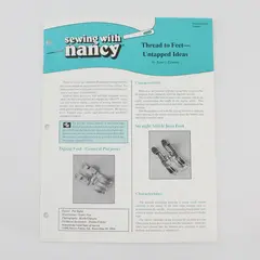 Sewing with Nancy booklet: Thread to Feet Untapped Ideas 1990, #320 