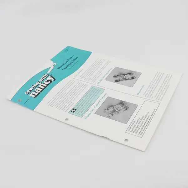 Sewing with Nancy booklet: Thread to Feet Untapped Ideas 1990, #320 