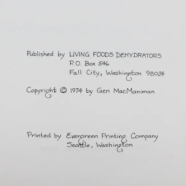 Dry It-You'll Like It! Book About Food Dehydration Gen MacManiman VTG 1974 PB 