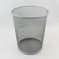 Ikea Dokument Grey Steel Wire Mesh Round Trash Bin 13.5in Tall