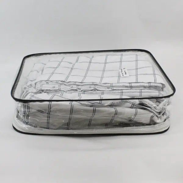 Blue White Plaid 4 pc 100% Cotton Flannel Sheet Set Queen Unbranded