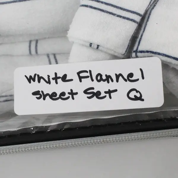 Blue White Plaid 4 pc 100% Cotton Flannel Sheet Set Queen Unbranded