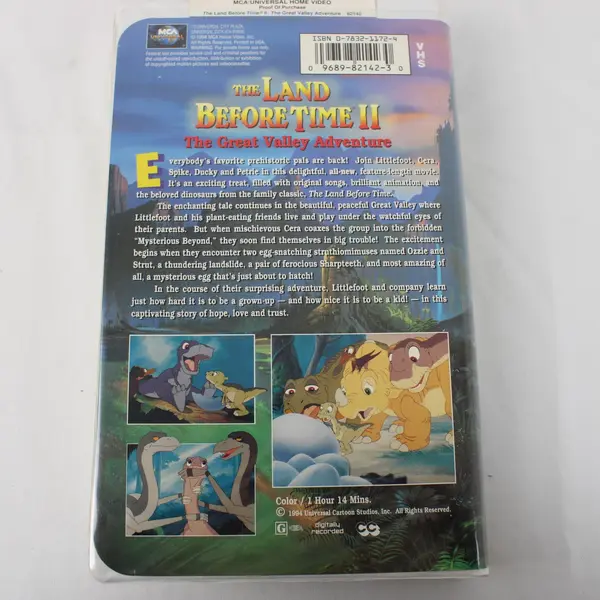 The Land Before Time II: The Great Valley Adventure VHS Tape 1994, #82142