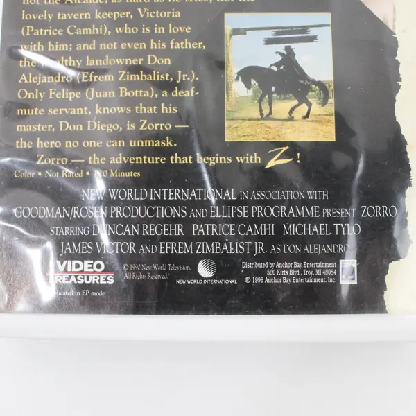 Zorro: The Legend Begins VHS Tape 1996, #SV10039  