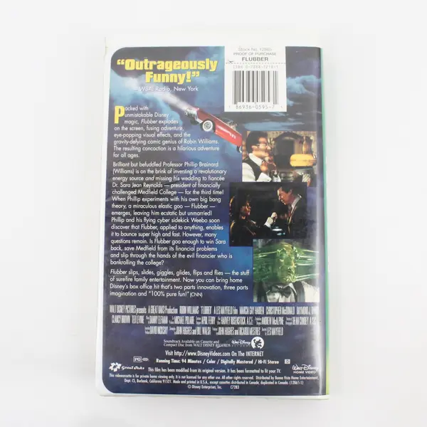 Disney's Flubber VHS Tape 1998 Robin Williams, #12865 