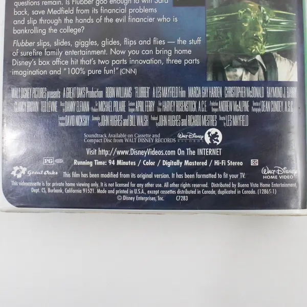 Disney's Flubber VHS Tape 1998 Robin Williams, #12865 