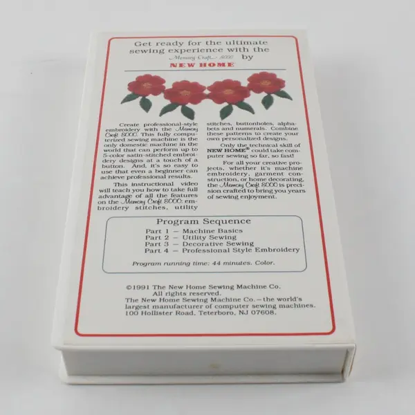 New Home Memory Craft 8000 Owner's Instructional Video VHS