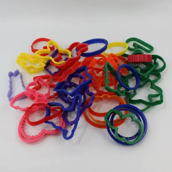  Lot of 42 Assorted Shapes Seasonal Multicolor Plastic Cookie Cutters