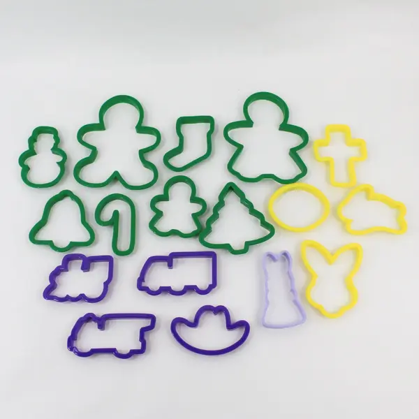  Lot of 42 Assorted Shapes Seasonal Multicolor Plastic Cookie Cutters