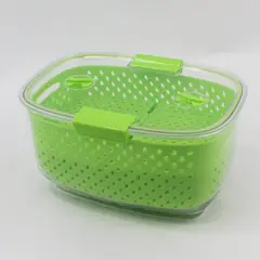 LUXEAR Fresh Produce Vegetable Fruit Storage Container 3-Piece Green 10.5 x 7.5