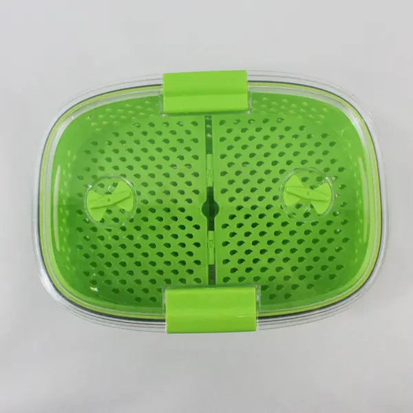 LUXEAR Fresh Produce Vegetable Fruit Storage Container 3-Piece Green 10.5 x 7.5