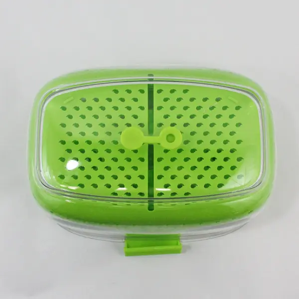 LUXEAR Fresh Produce Vegetable Fruit Storage Container 3-Piece Green 10.5 x 7.5