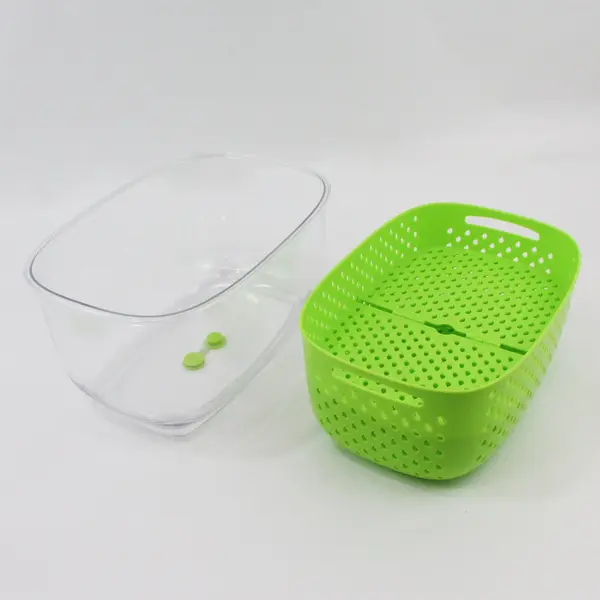 LUXEAR Fresh Produce Vegetable Fruit Storage Container 3-Piece Green 10.5 x 7.5