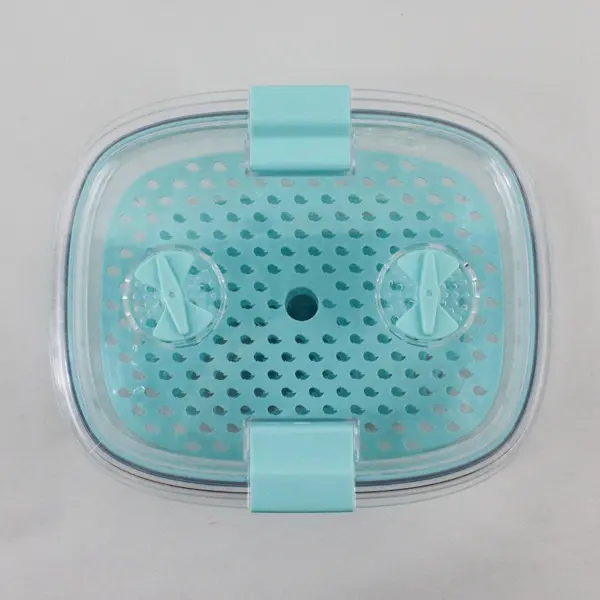 LUXEAR 3-Piece Fresh Produce Storage Container Clear Light Blue 8 x 6.5 x 4.25