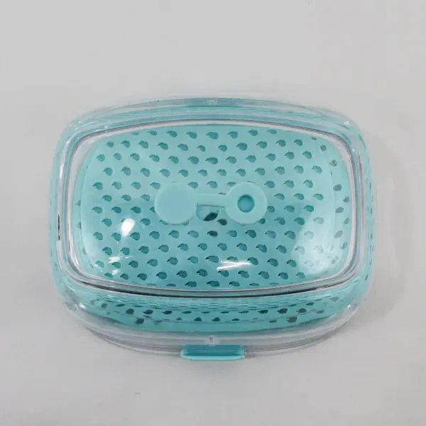 LUXEAR 3-Piece Fresh Produce Storage Container Clear Light Blue 8 x 6.5 x 4.25