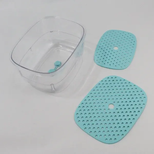 LUXEAR 3-Piece Fresh Produce Storage Container Clear Light Blue 8 x 6.5 x 4.25