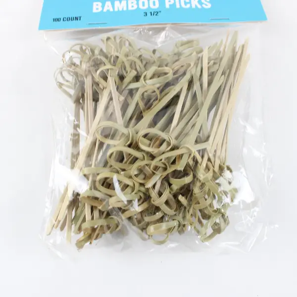Lot of 6 Monogram Knotted Bamboo Picks Cocktail Appetizer Skewers