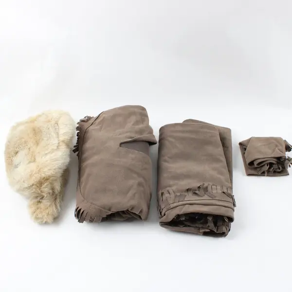 Vintage Davy Crockett Western Costume Set Child 8-10 Coonskin Cap Shirt Pants