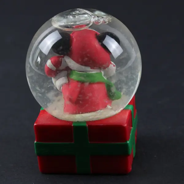 Disney Mickey Mouse Christmas Snow Globe Santa Gift Wrapped Base
