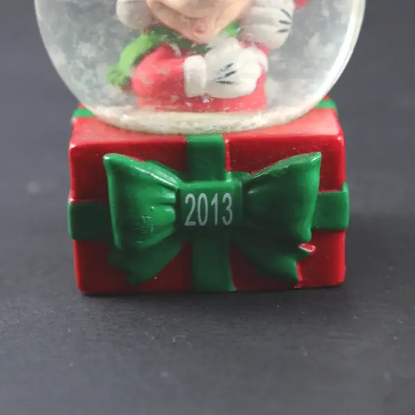 Disney Mickey Mouse Christmas Snow Globe Santa Gift Wrapped Base