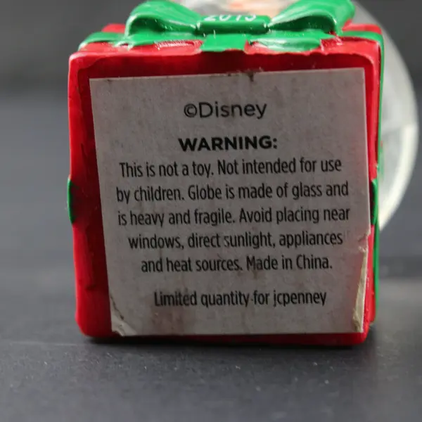 Disney Mickey Mouse Christmas Snow Globe Santa Gift Wrapped Base