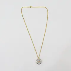 Pressed Metallic Butterfly Resin Pendant Necklace Gold Tone Chain 18in