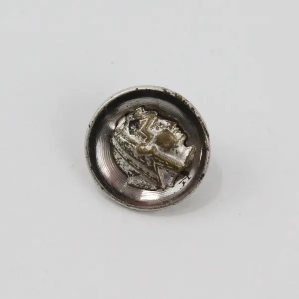 Pair of Antique Egyptian Pharaoh Metal Buttons Sewing Costume Craft Collectibles