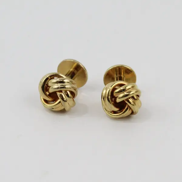 Gold Tone Love Knot Tuxedo Shirt Studs Pair Formalwear 