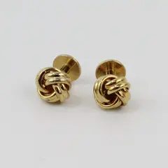 Gold Tone Love Knot Tuxedo Shirt Studs Pair Formalwear 