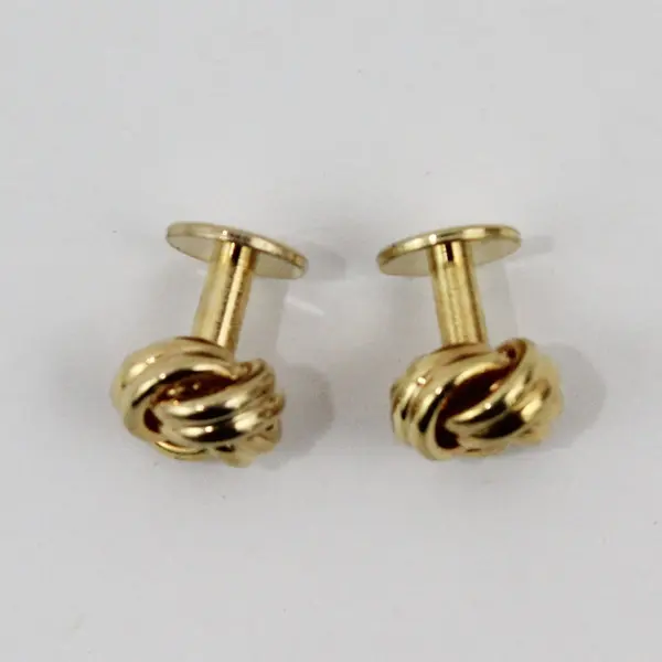 Gold Tone Love Knot Tuxedo Shirt Studs Pair Formalwear 
