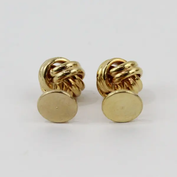 Gold Tone Love Knot Tuxedo Shirt Studs Pair Formalwear 