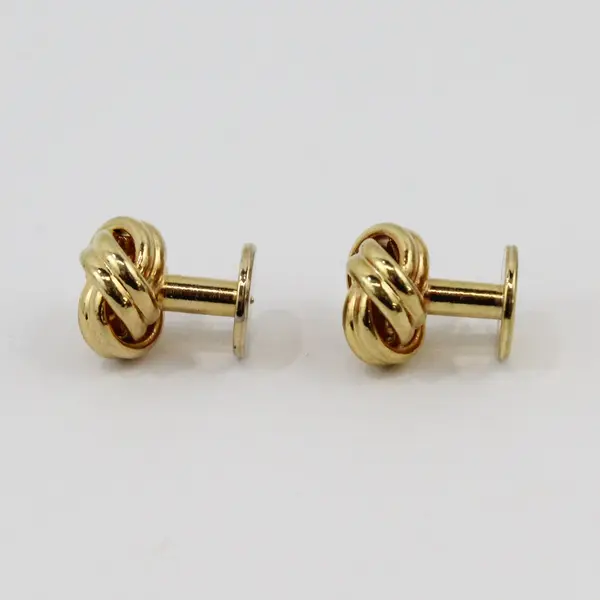 Gold Tone Love Knot Tuxedo Shirt Studs Pair Formalwear 