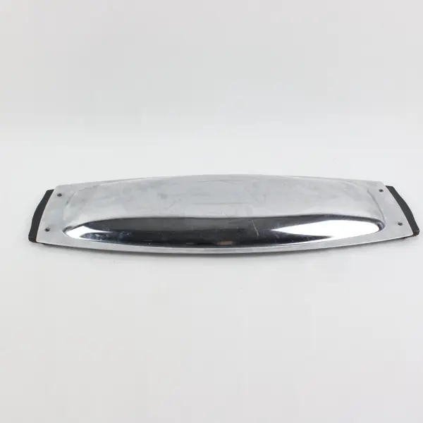 Kromex Vintage Chrome Bread Roll Serving Tray Faux-Wood Handles