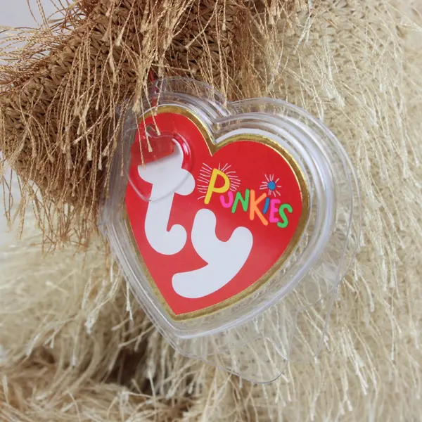 Ty Punkies Shreds Dog Plush 2002 Collection Brown Cream Fur Tag