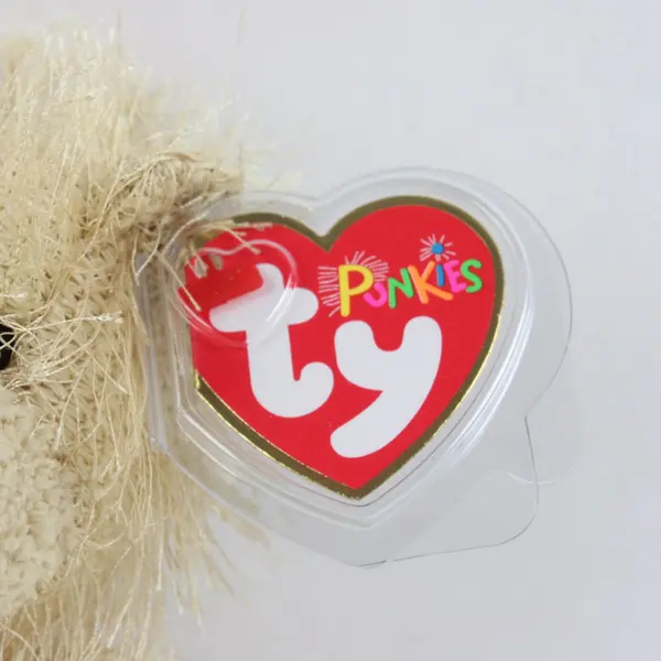 TY Punkies Frizzy Bear 2002 Tan Plush w/ Hang Tag
