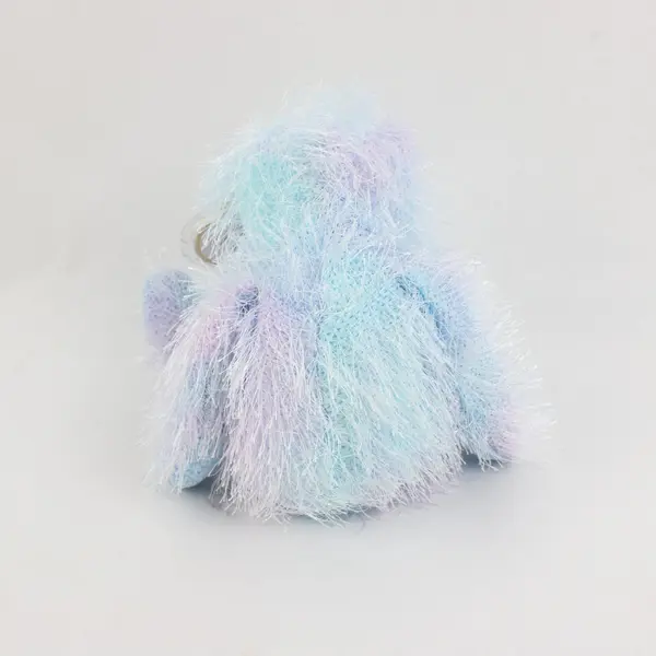 TY Punkies Twizzles Bear Plush Blue Lavender Shaggy Fur Tag Protector