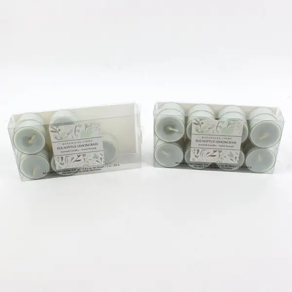 Botanical Light Eucalyptus Lemongrass Scented Tealight Candles Hand-Poured