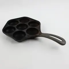 Cast Iron Aebleskiver Pan 7 Cup Danish Pancake Poffertjes Maker