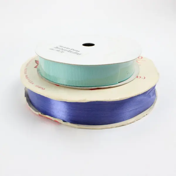 Lot of 6 Offray/TIE Assorted Satin Ribbon Spools Blue Aqua Purple