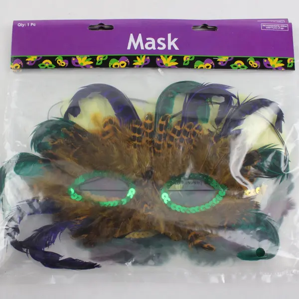 Lot of 14 Mardi Gras Masks: 8 Feather, 6 Foil Eyemasks Masquerade Party
