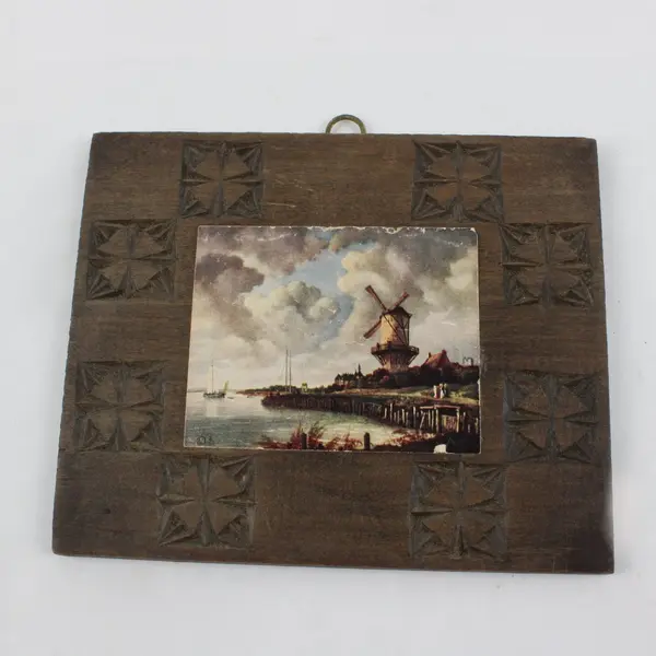 Decorative Windmill Wood Framed Wall Hanging