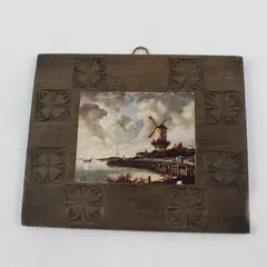 Decorative Windmill Wood Framed Wall Hanging