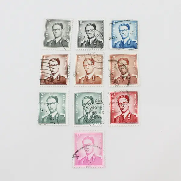 Belgium King Baudouin Stamps Lot of 10 Used Mixed Denominations