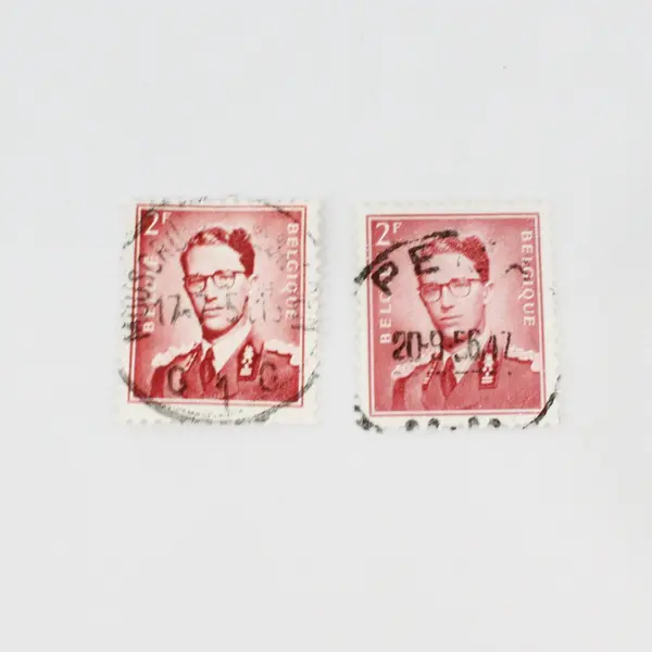 Lot Of 10 Belgium 1950s King Baudouin 1.5/2.5/3/3.5/4/5f Stamps Used