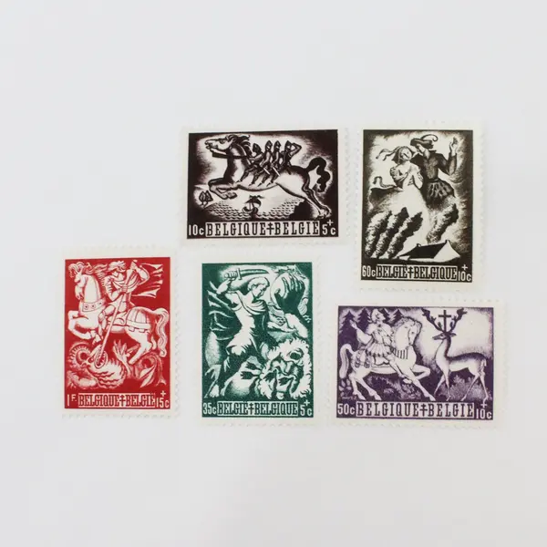Set Of 5 Belgium 1944 Legends Stamps SC #B385-89 MNH OG