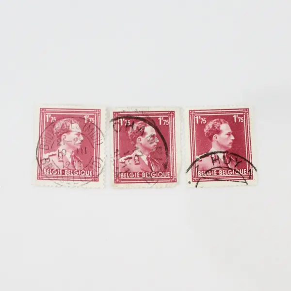 Lot Of 9 Belgium 1940s-1950s King Leopold III Stamps Used