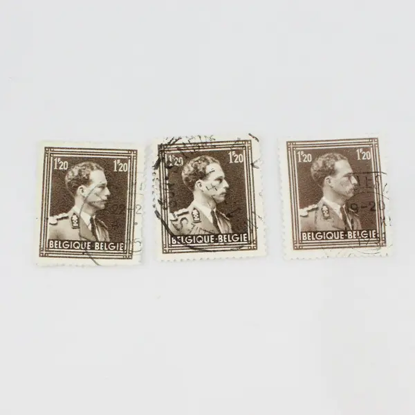 Lot Of 9 Belgium 1940s-1950s King Leopold III Stamps Used
