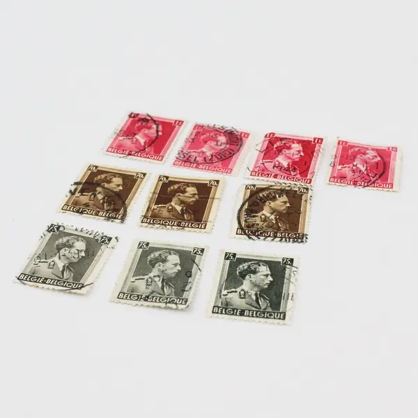 Lot Of 10 Belgium 1930s-1940s King Leopold III Stamps Used