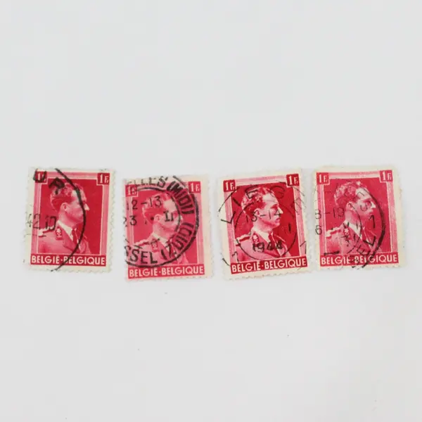 Lot Of 10 Belgium 1930s-1940s King Leopold III Stamps Used