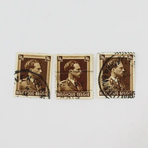 Lot Of 10 Belgium 1930s-1940s King Leopold III Stamps Used
